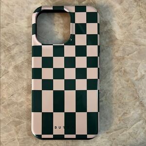 Green and White Checkered Phone Case
